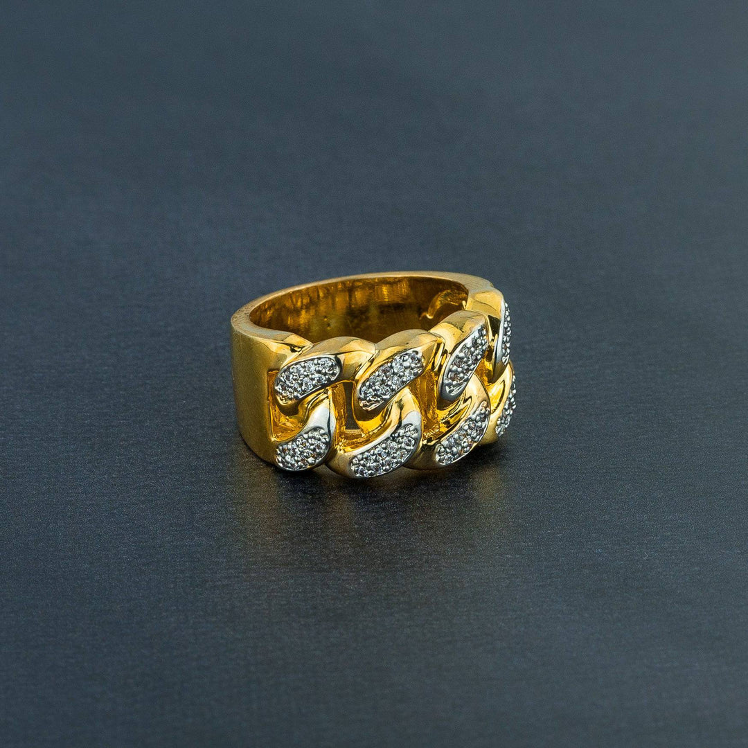 Cuban Iced Gold Ring - ICECLIQUE JEWELRY