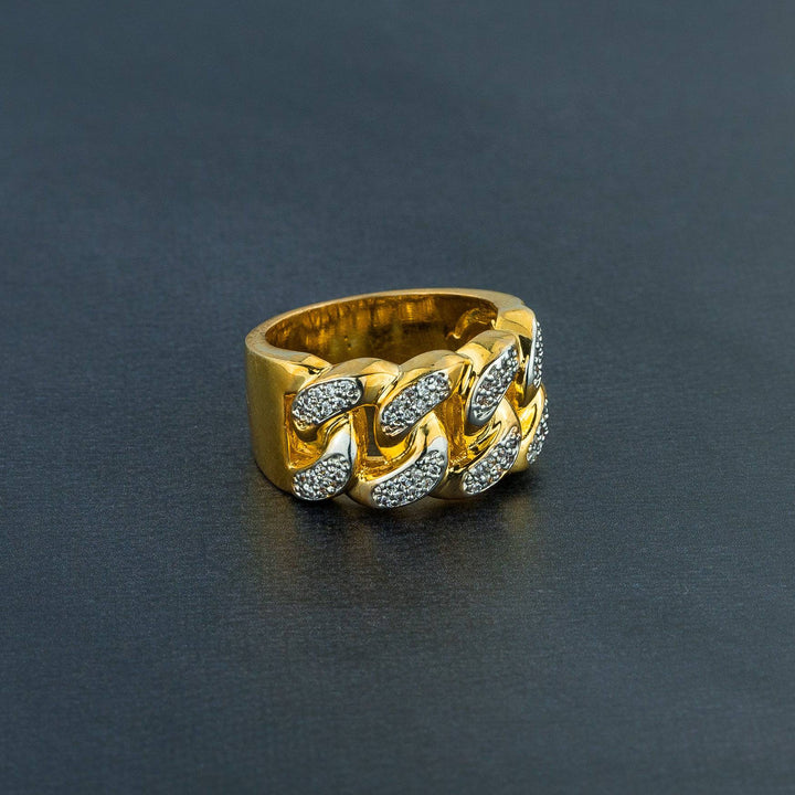 Cuban Iced Gold Ring - ICECLIQUE JEWELRY