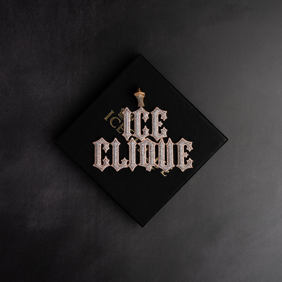 Custom Gothic Font Pendant - ICECLIQUE JEWELRY