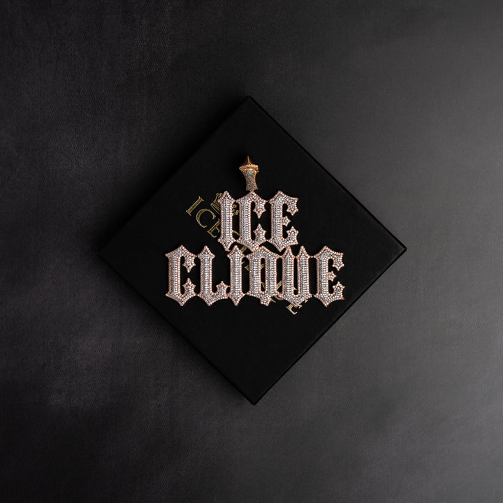 Custom Gothic Font Pendant - ICECLIQUE JEWELRY