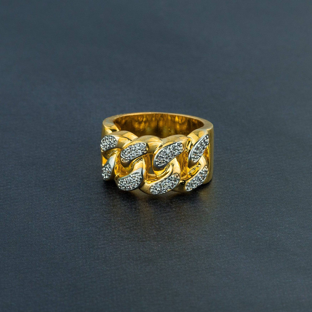 Cuban Iced Gold Ring - ICECLIQUE JEWELRY