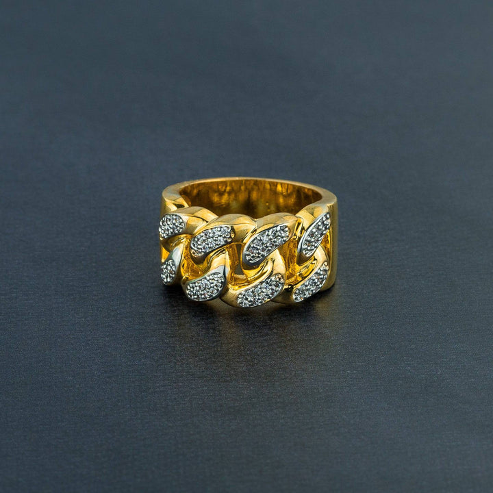 Cuban Iced Gold Ring - ICECLIQUE JEWELRY