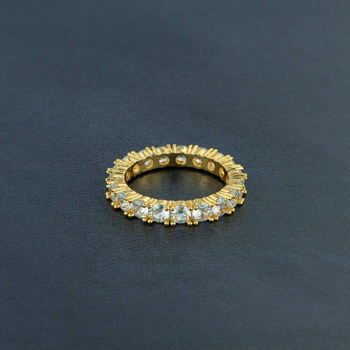 One Row Solitaire Ring - ICECLIQUE JEWELRY