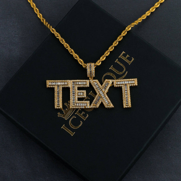Custom Baguette Letter Pendant - ICECLIQUE JEWELRY