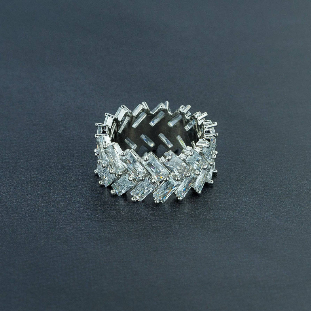 2 Row Baguette Ring - ICECLIQUE JEWELRY