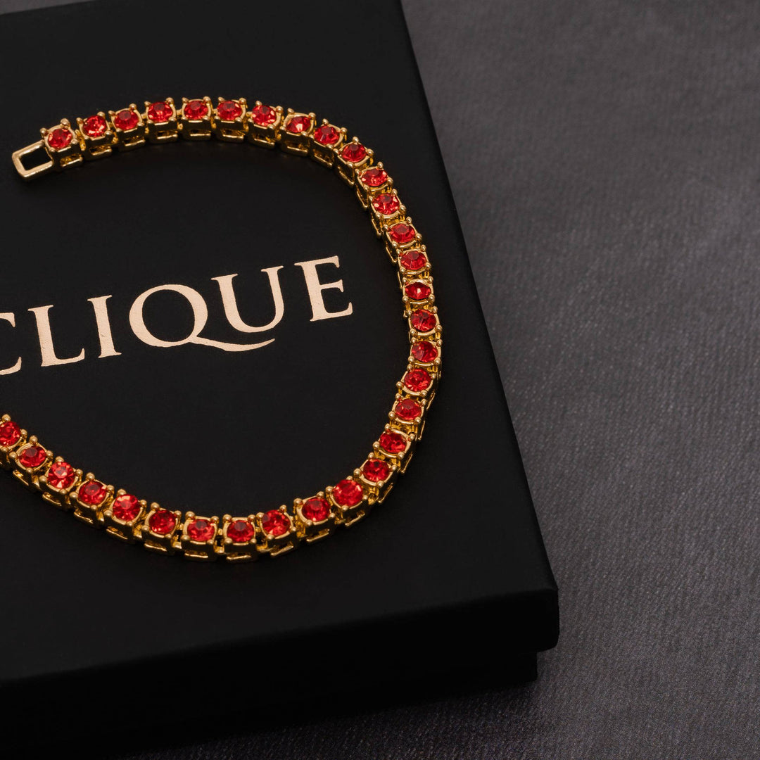 5mm Coloured 1 Row Tennis Bracelet - ICECLIQUE JEWELRY