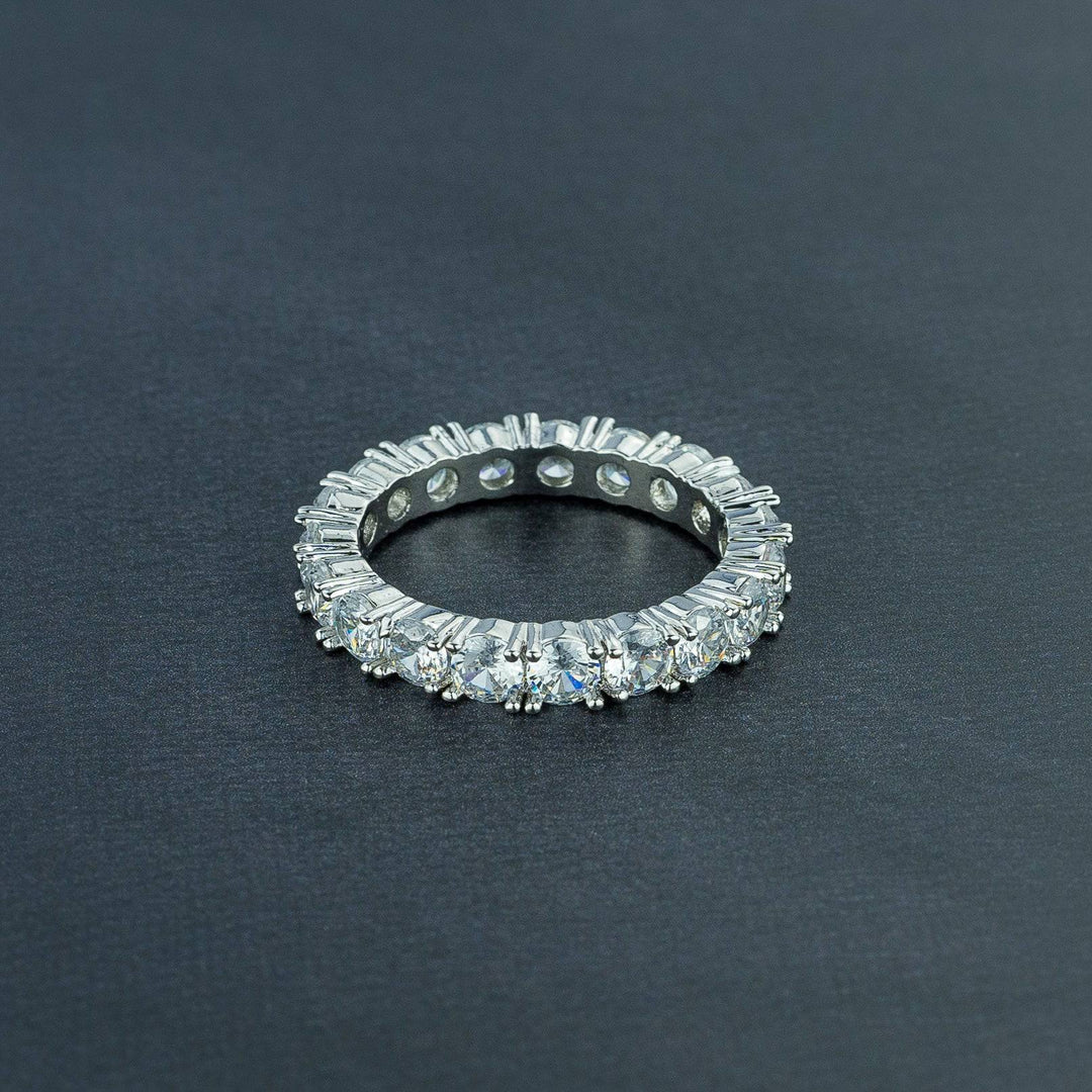 One Row Solitaire Ring - ICECLIQUE JEWELRY