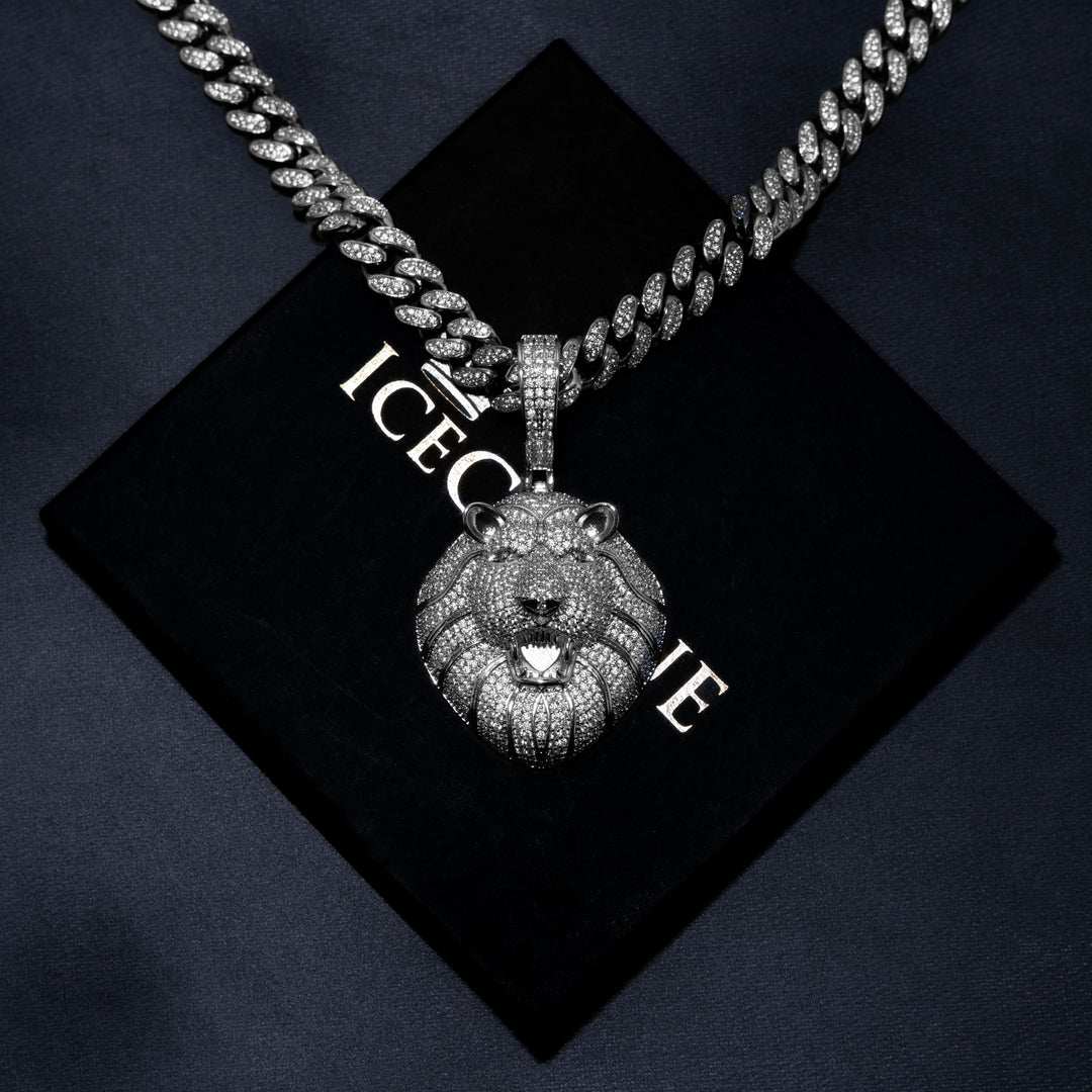 Iced Lion Pendant - ICECLIQUE JEWELRY