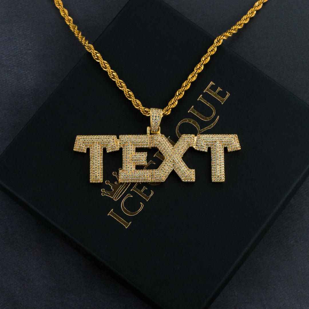 Custom Block Letter Pendant - ICECLIQUE JEWELRY