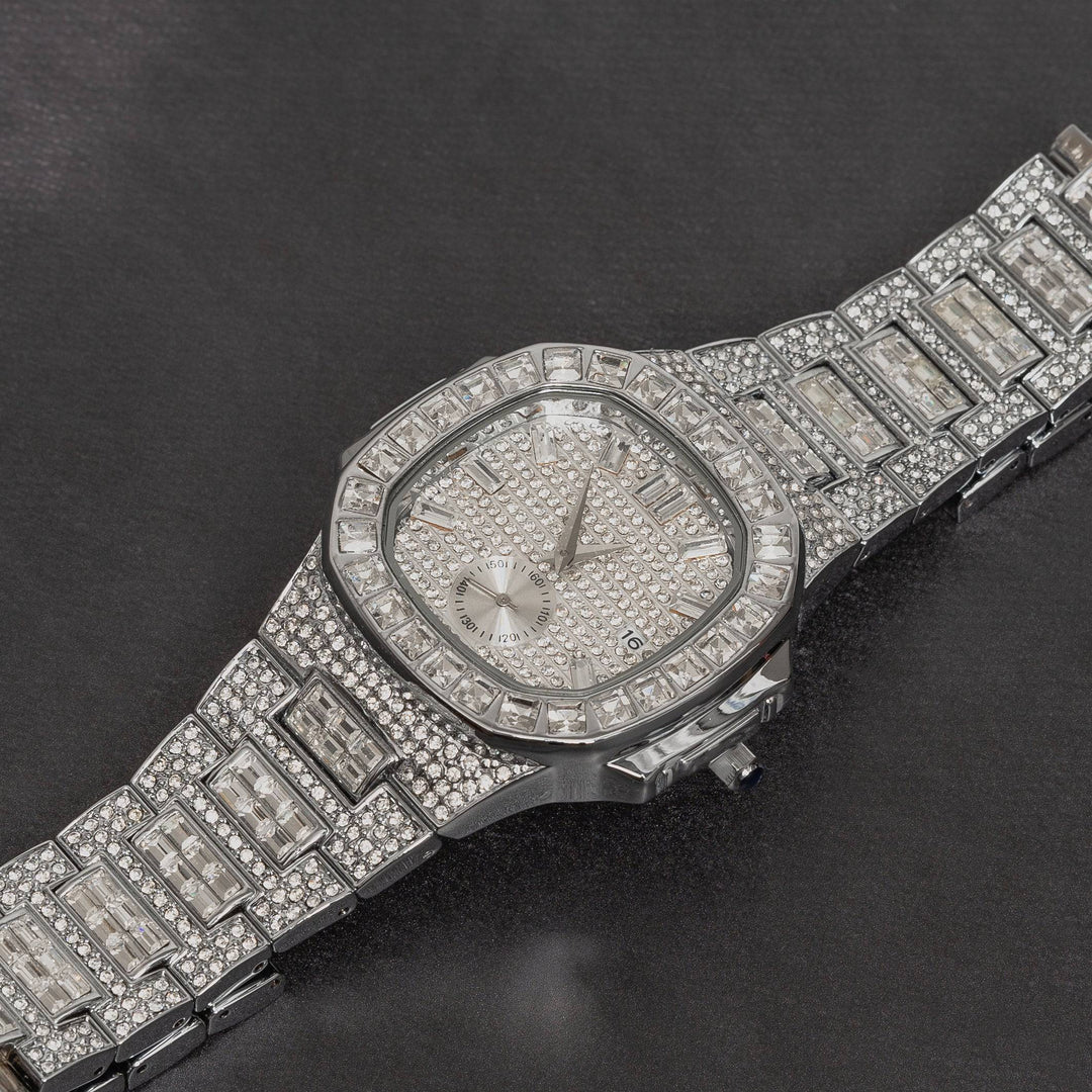 Iced Out Baguette Watch - ICECLIQUE JEWELRY