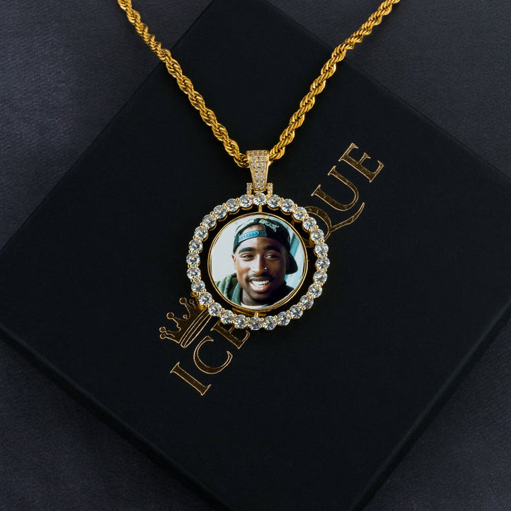Iced Rotating Custom Photo Pendant - ICECLIQUE JEWELRY