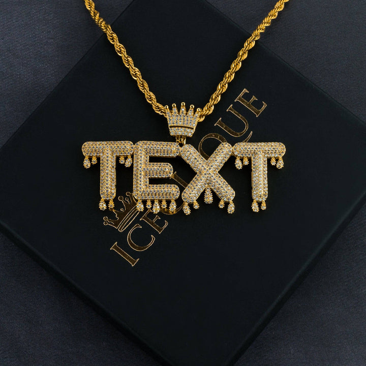 King Drip 18K Custom Letter Pendant - ICECLIQUE JEWELRY
