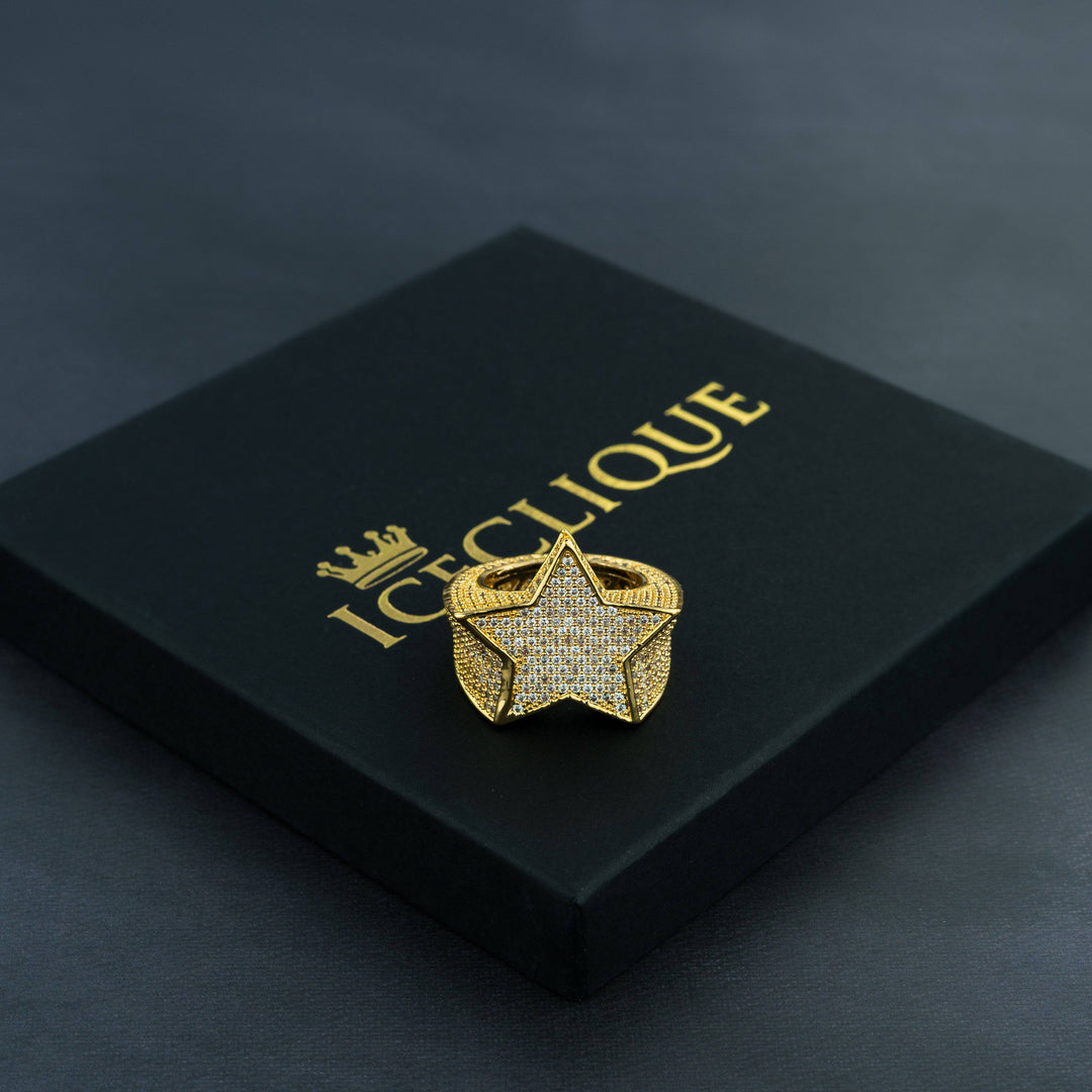 Fully Iced Star Ring - ICECLIQUE JEWELRY