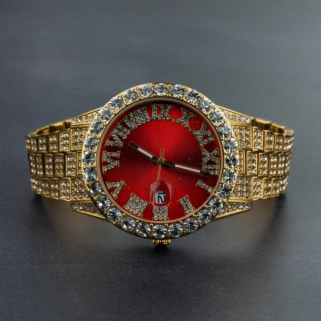 Fully Iced Round Dial Watch