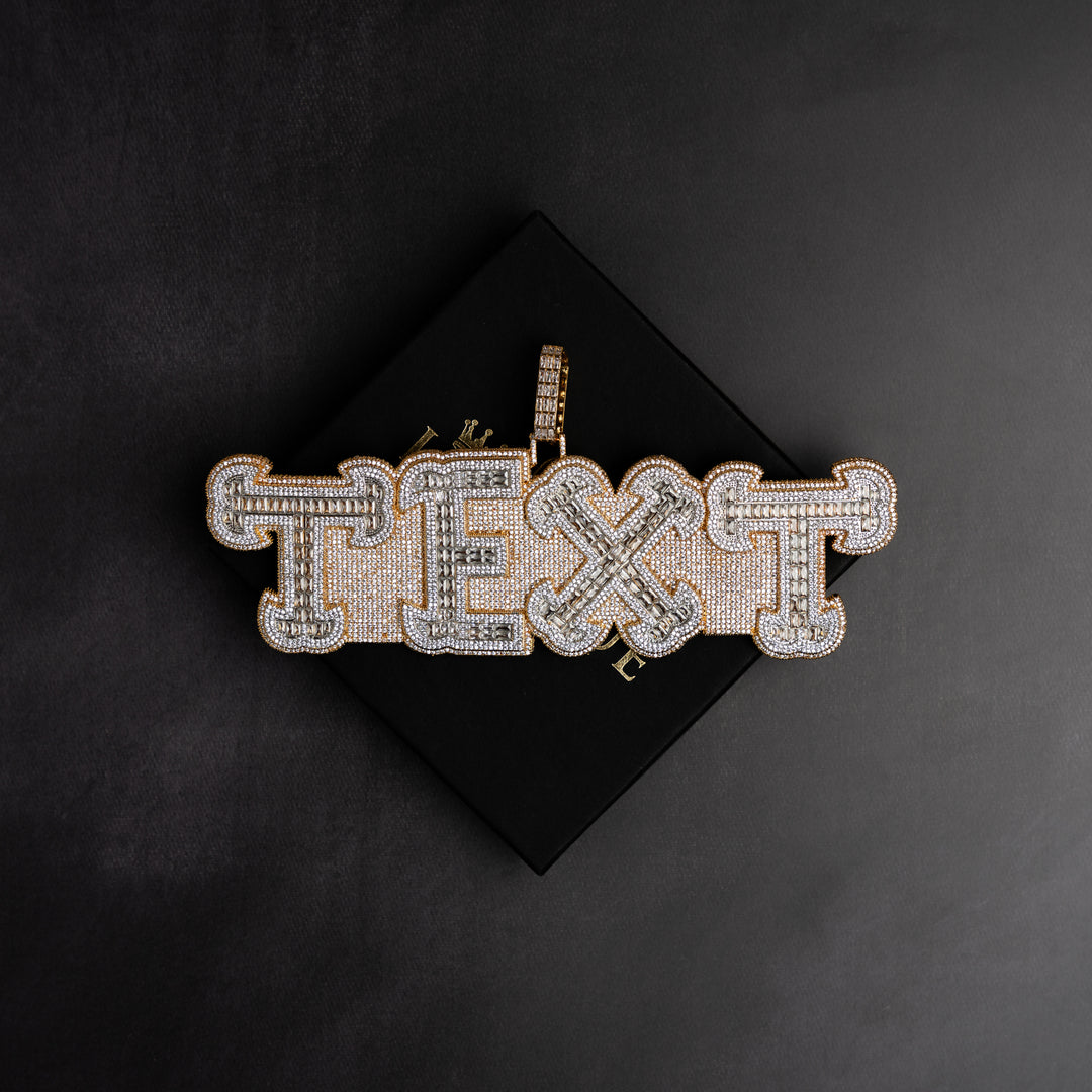 Custom Filled Baguette Letter Pendant - ICECLIQUE JEWELRY
