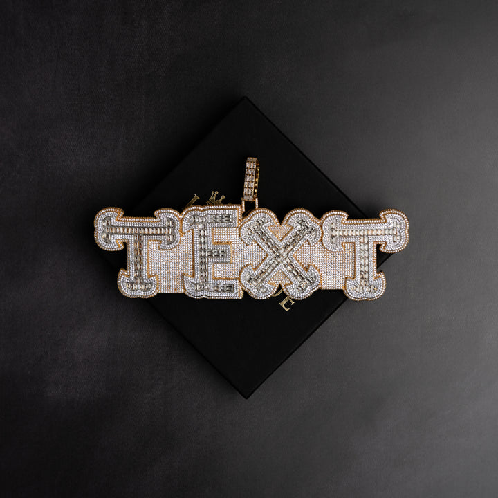 Custom Filled Baguette Letter Pendant - ICECLIQUE JEWELRY