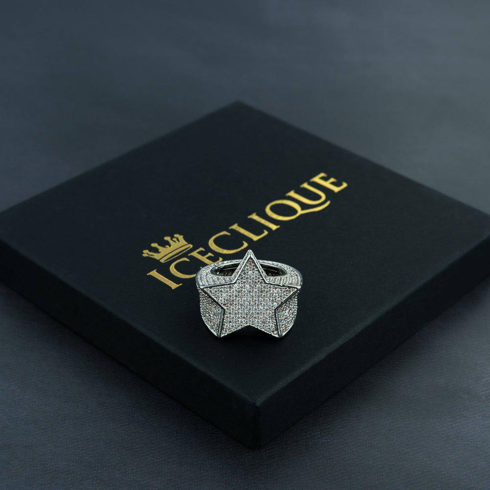 Fully Iced Star Ring - ICECLIQUE JEWELRY