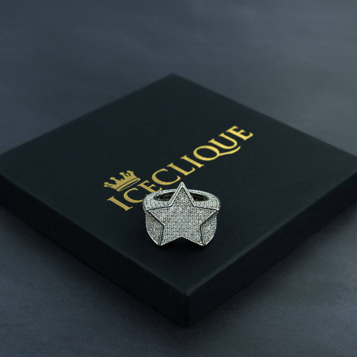Fully Iced Star Ring - ICECLIQUE JEWELRY