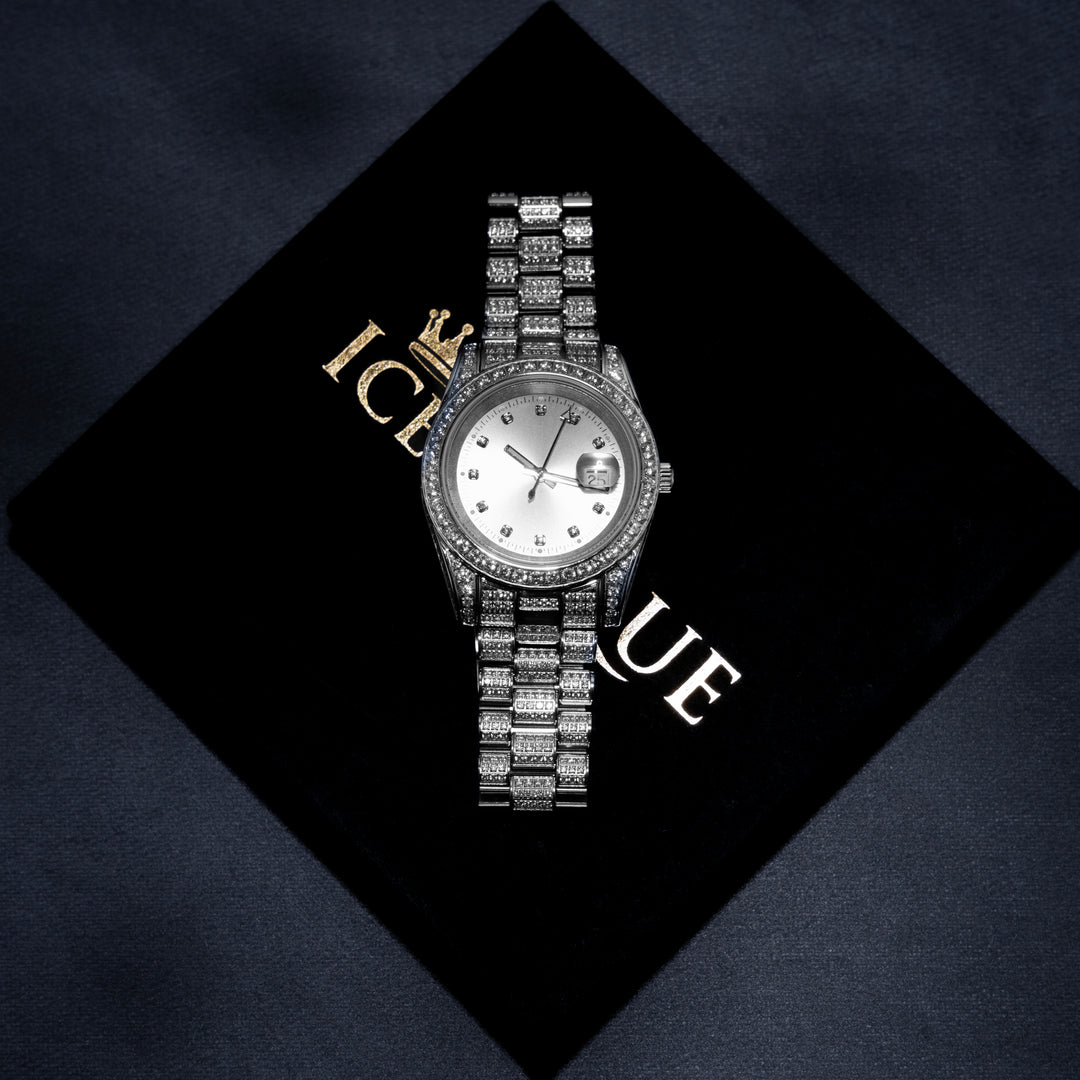 Iced 18K Bust Down Watch - ICECLIQUE JEWELRY