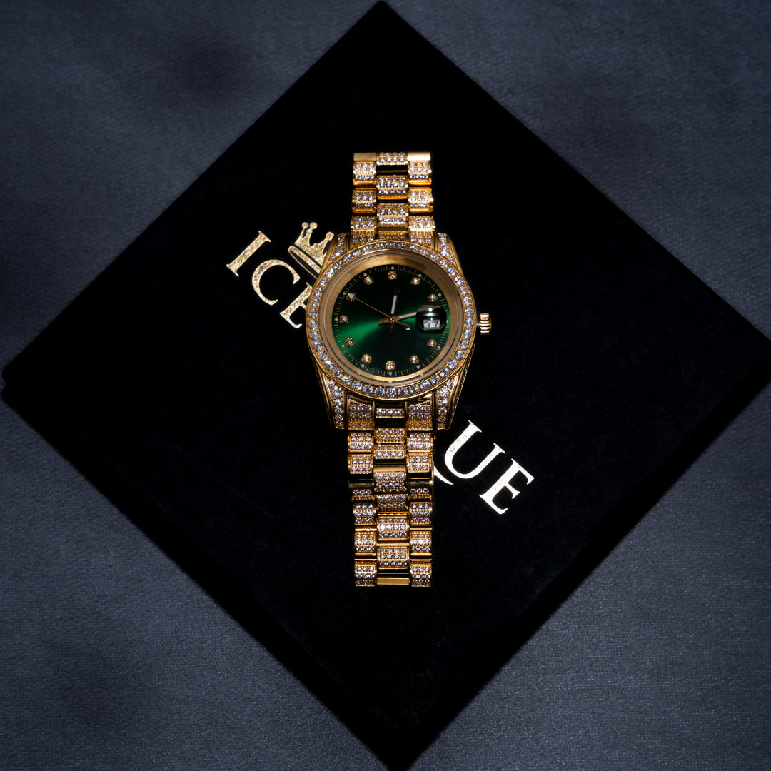 Iced 18K Bust Down Watch - ICECLIQUE JEWELRY