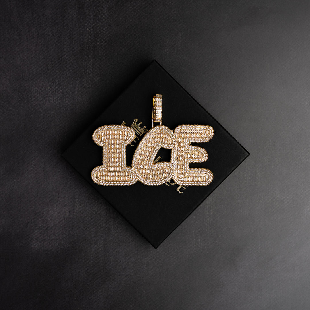 Custom Rounded Baguette Letter Pendant - ICECLIQUE JEWELRY