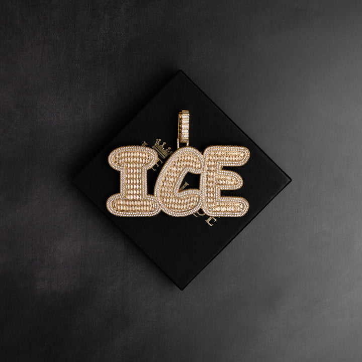 Custom Rounded Baguette Letter Pendant - ICECLIQUE JEWELRY