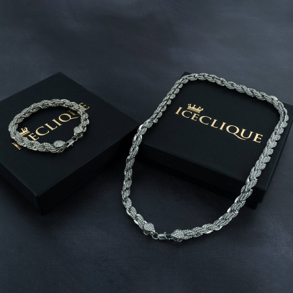 9mm Iced Rope Bracelet & Chain Bundle - ICECLIQUE JEWELRY