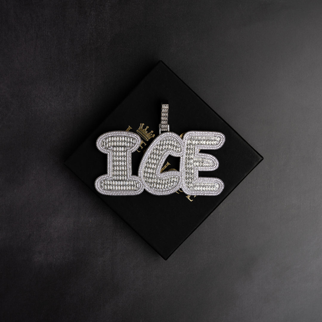Custom Rounded Baguette Letter Pendant - ICECLIQUE JEWELRY