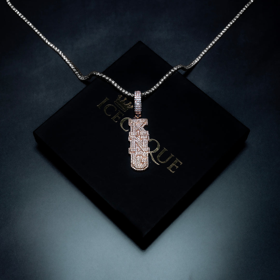 Custom Vertical Letter Pendant - ICECLIQUE JEWELRY