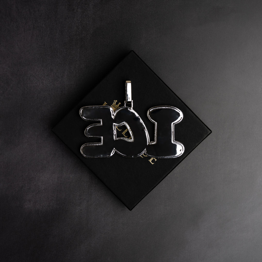 Custom Rounded Baguette Letter Pendant - ICECLIQUE JEWELRY