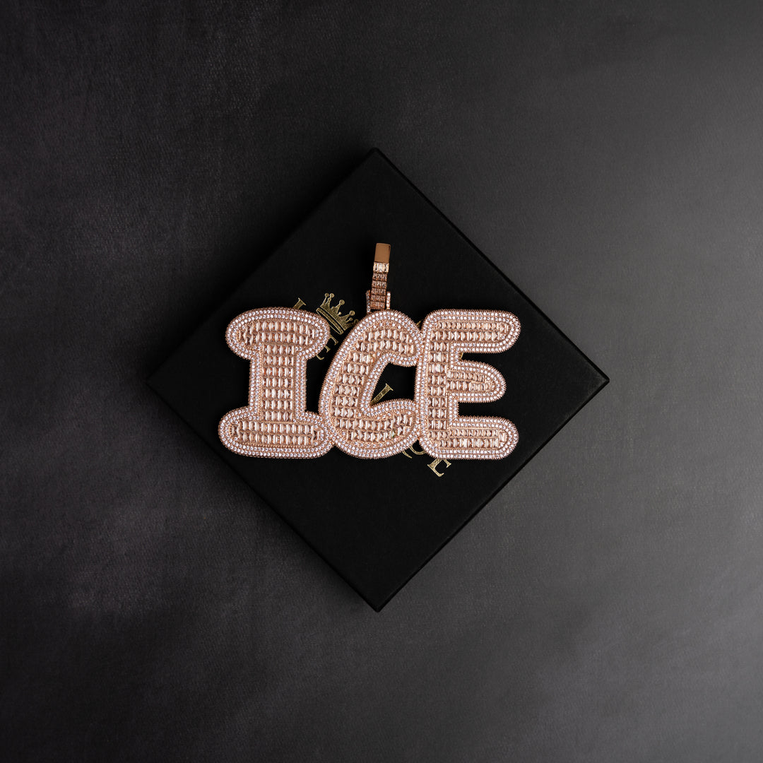Custom Rounded Baguette Letter Pendant - ICECLIQUE JEWELRY