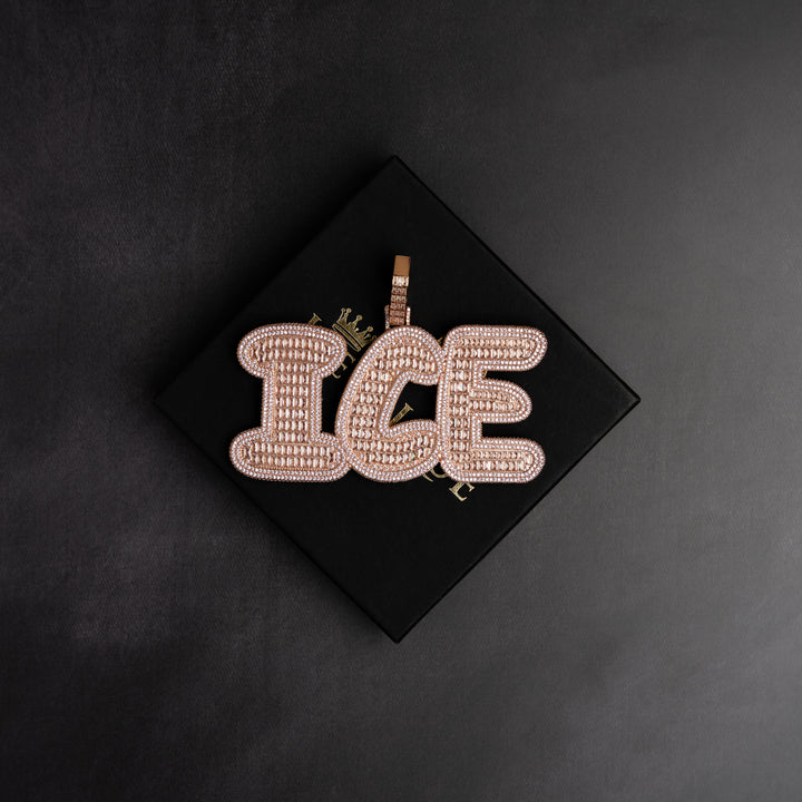 Custom Rounded Baguette Letter Pendant - ICECLIQUE JEWELRY