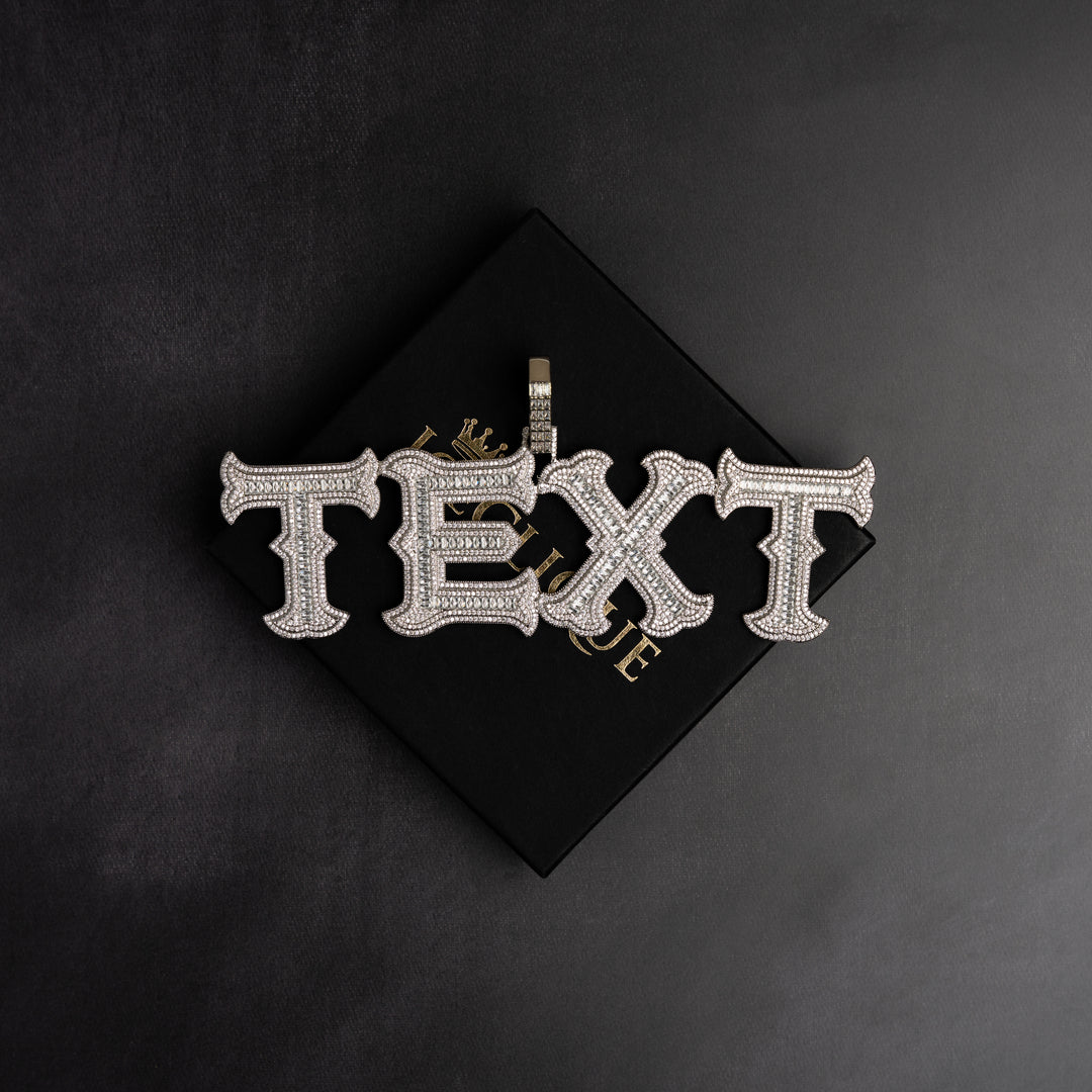 Custom Edgy Baguette Letter Pendant - ICECLIQUE JEWELRY