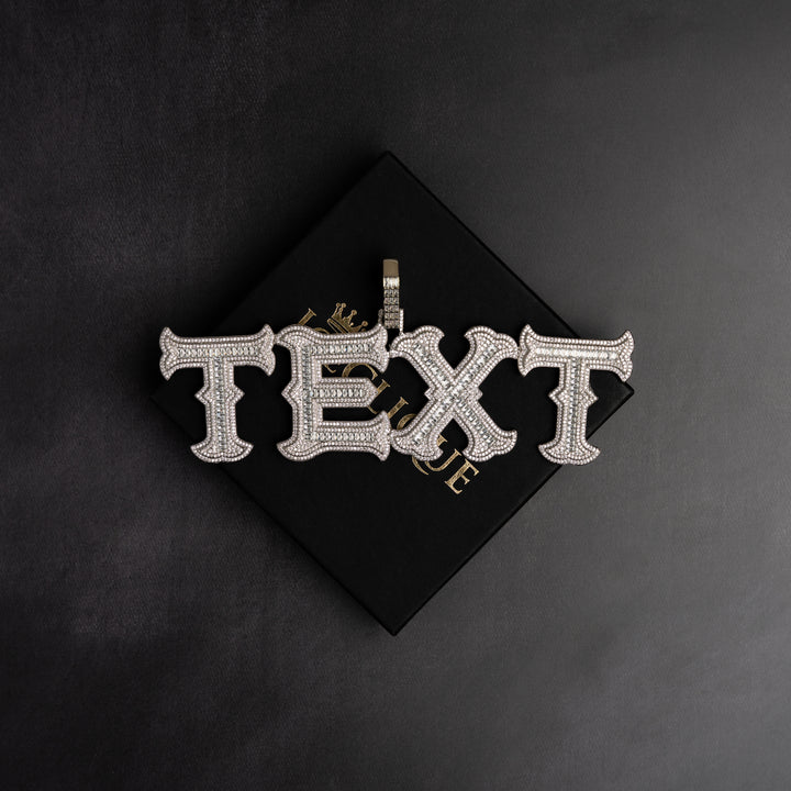 Custom Edgy Baguette Letter Pendant - ICECLIQUE JEWELRY