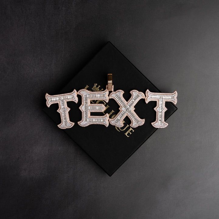Custom Edgy Baguette Letter Pendant - ICECLIQUE JEWELRY