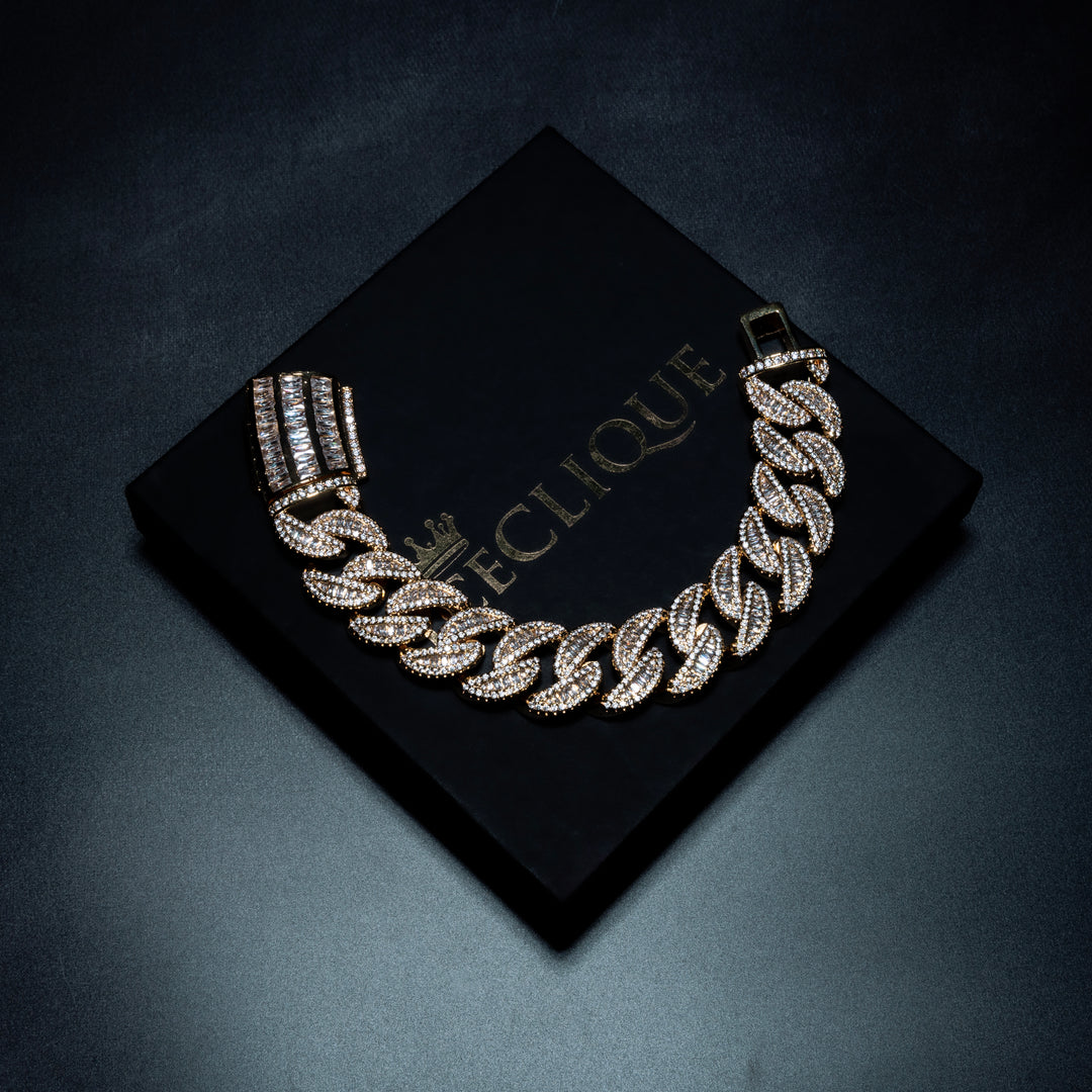 20MM Micro Pave Baguette Cuban Bracelet - ICECLIQUE JEWELRY