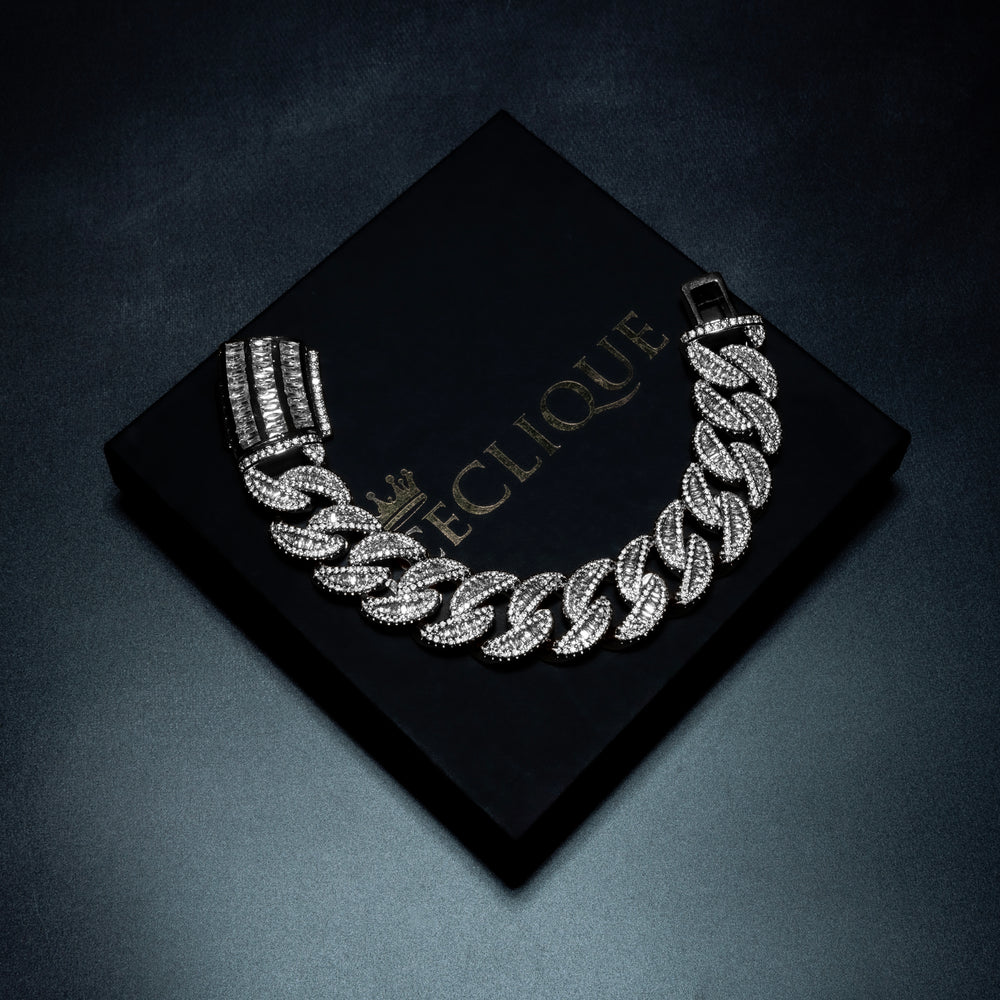 20MM Micro Pave Baguette Cuban Bracelet - ICECLIQUE JEWELRY