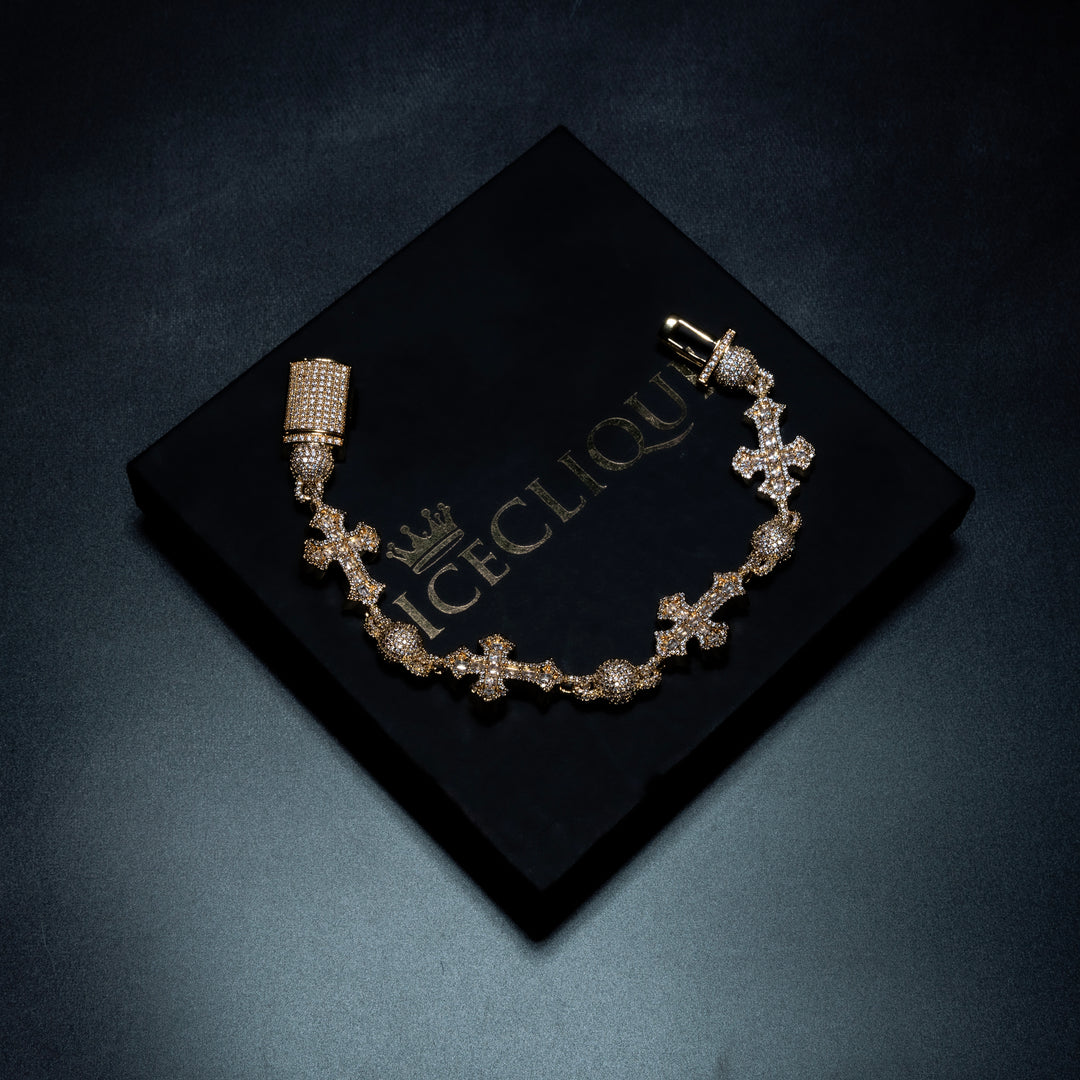 13MM Connected Cross Bracelet - ICECLIQUE JEWELRY
