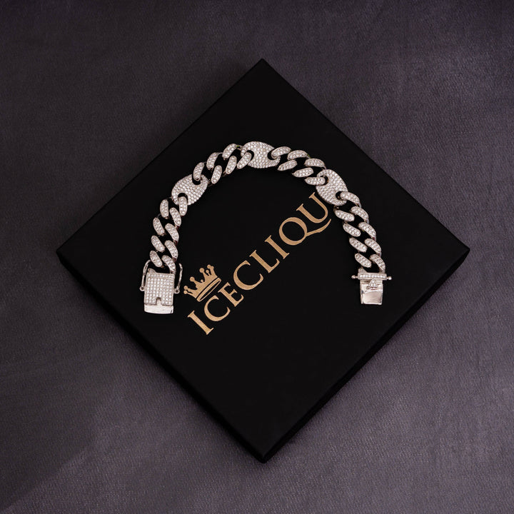12mm Mixed Color Cuban Bracelet - ICECLIQUE JEWELRY
