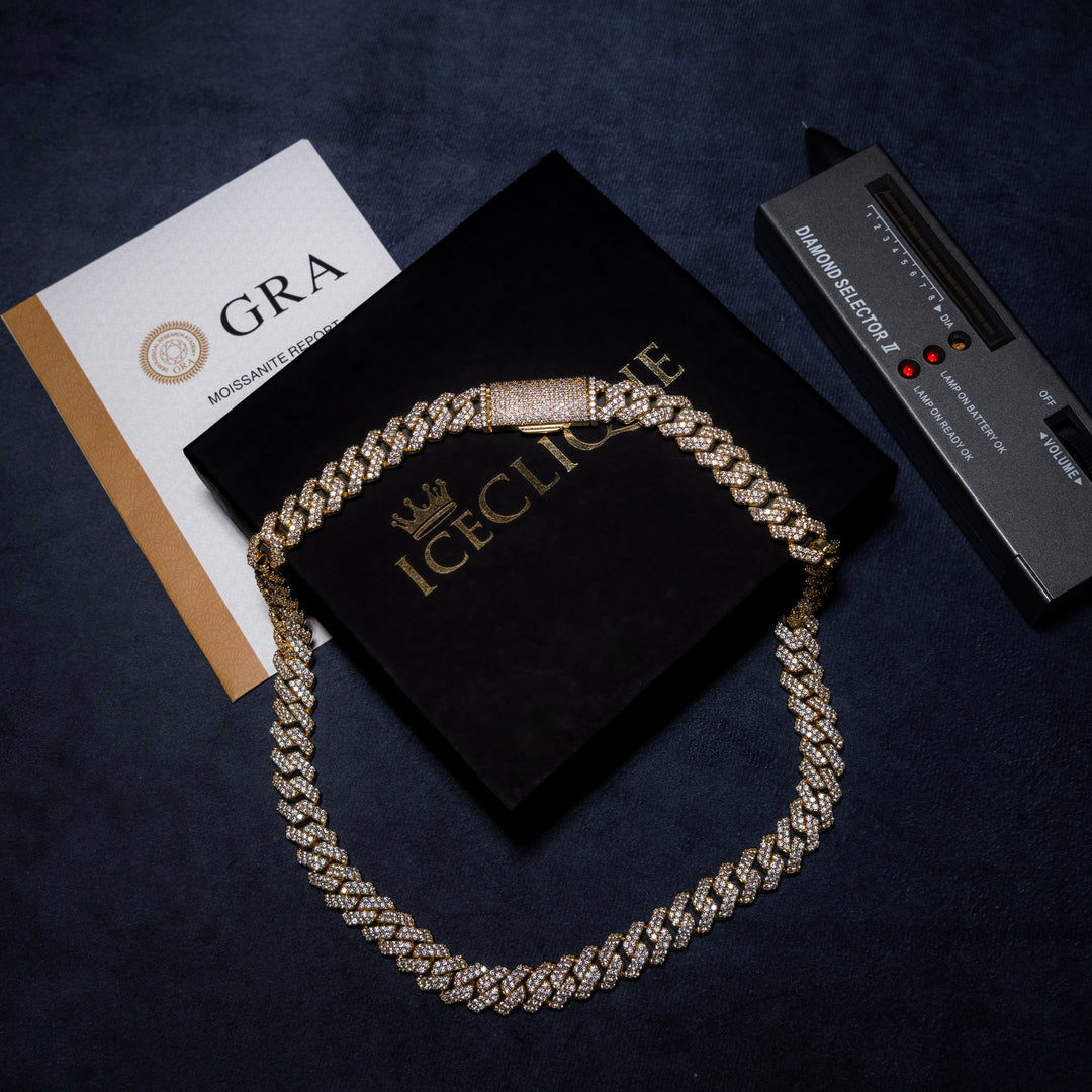 12-18MM Cuban Chain - Moissanite & S925 - ICECLIQUE JEWELRY