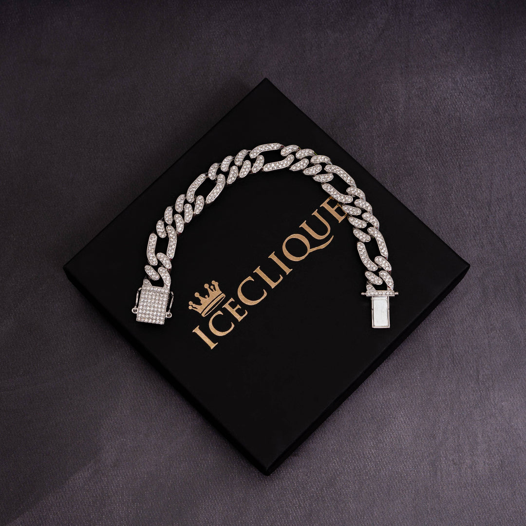 13mm Figaro & Cuban Link Bracelet - ICECLIQUE JEWELRY