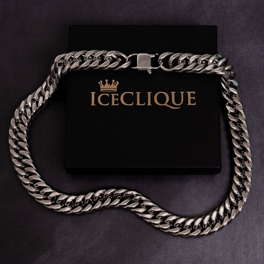 X Adjustable White Gold 22mm Cuban Chain - ICECLIQUE JEWELRY