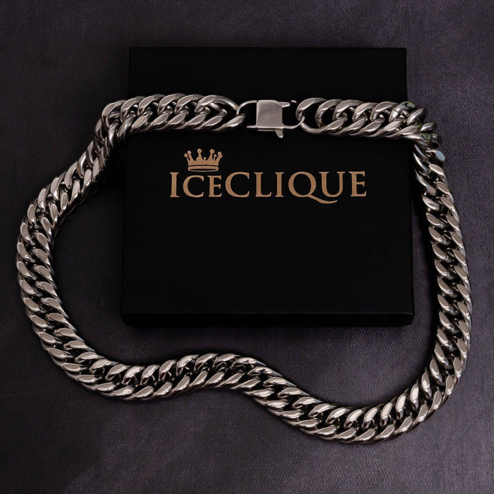 X Adjustable White Gold 22mm Cuban Chain - ICECLIQUE JEWELRY