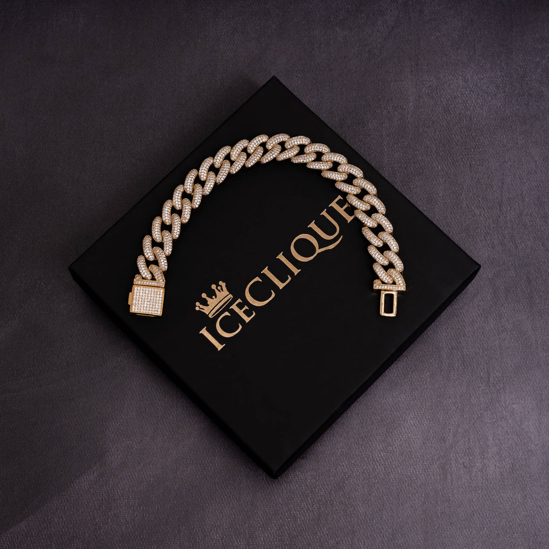 14mm Micro Setting Cuban Bracelet - ICECLIQUE JEWELRY