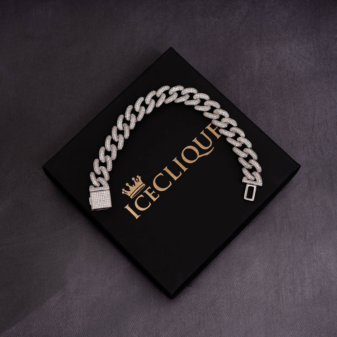 14mm Micro Setting Cuban Bracelet - ICECLIQUE JEWELRY