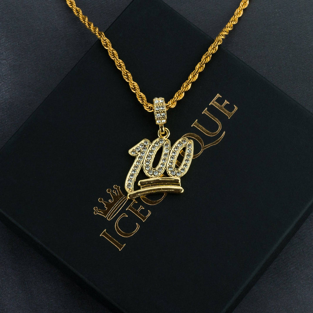 100 Pendant w/ Free Rope Chain - ICECLIQUE JEWELRY