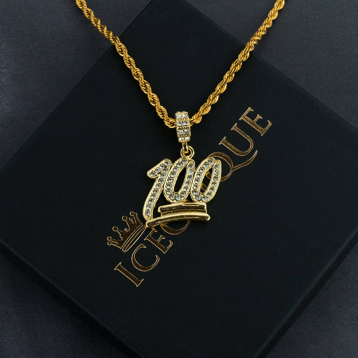 100 Pendant w/ Free Rope Chain - ICECLIQUE JEWELRY