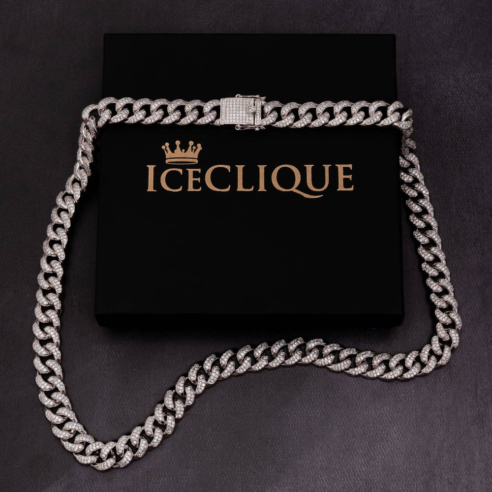 12mm Iced Cuban Chain - ICECLIQUE JEWELRY