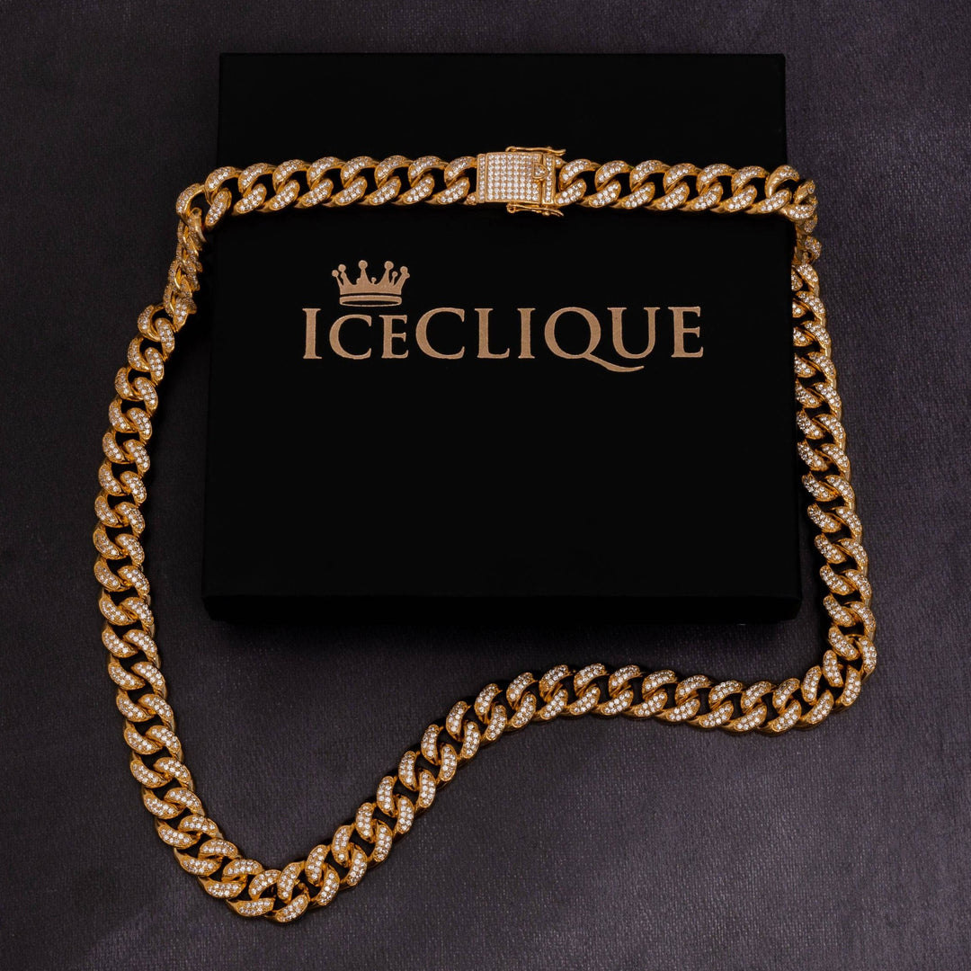 12mm Iced Cuban Chain - ICECLIQUE JEWELRY