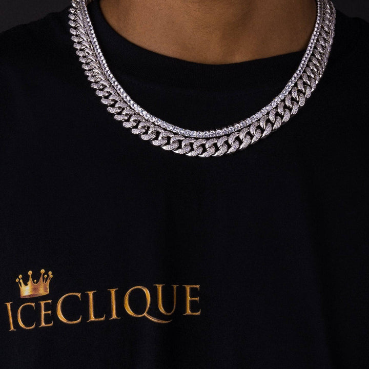 20mm Cuban Chain & 5mm Tennis Chain Bundle - ICECLIQUE JEWELRY